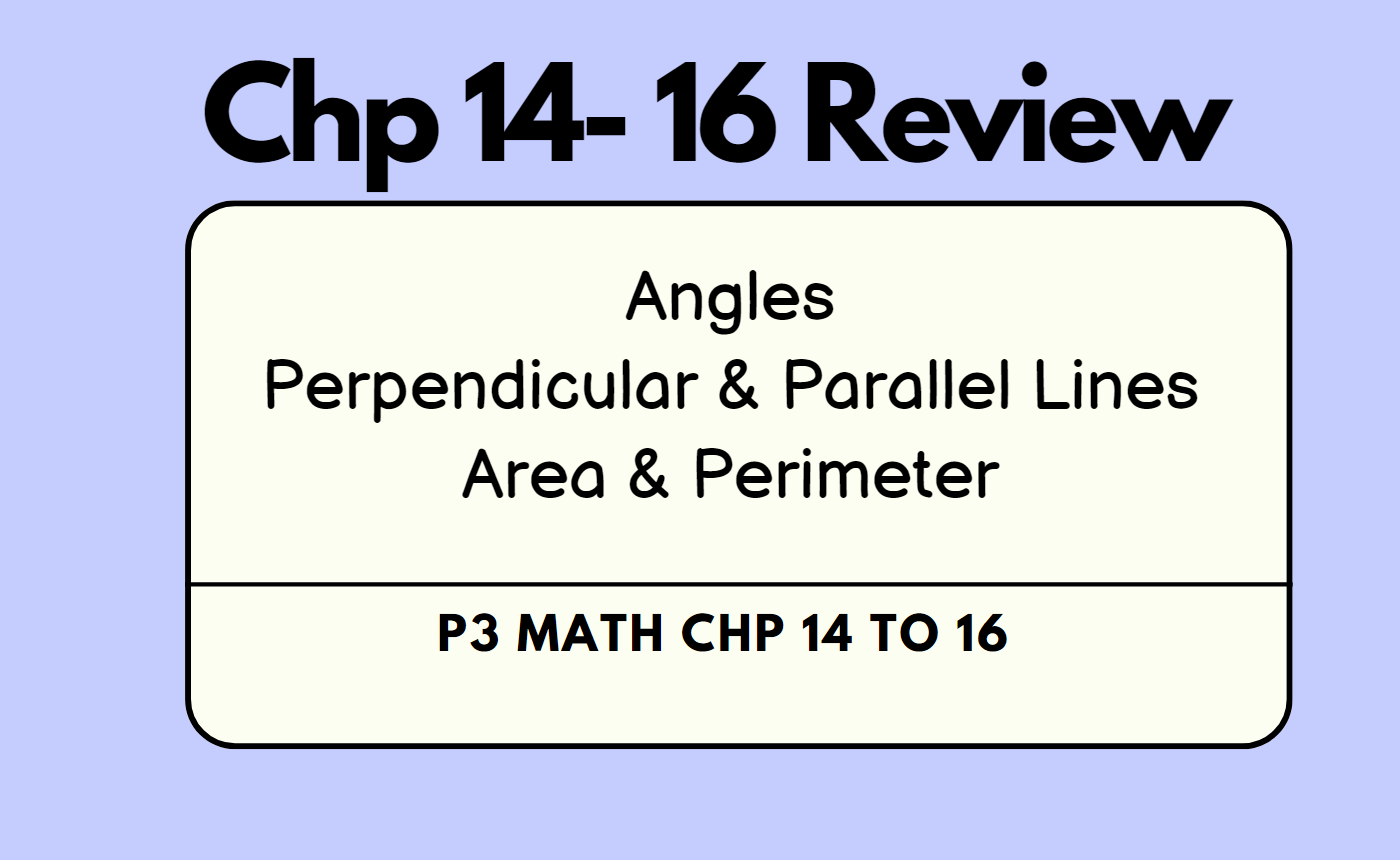 P3 Math Chp 14 – 16 Review | Angles | Perpendicular & Parallel Lines | Area & Perimeter